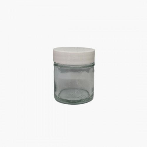 Pot en verre transparent avec son couvercle 30ml