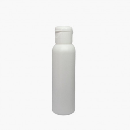 Flacon en plastique blanc avec sa capsule - 100ml